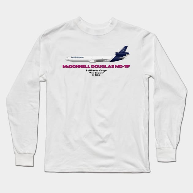 McDonnell Douglas MD-11F - Lufthansa Cargo "New Colours" Long Sleeve T-Shirt by TheArtofFlying